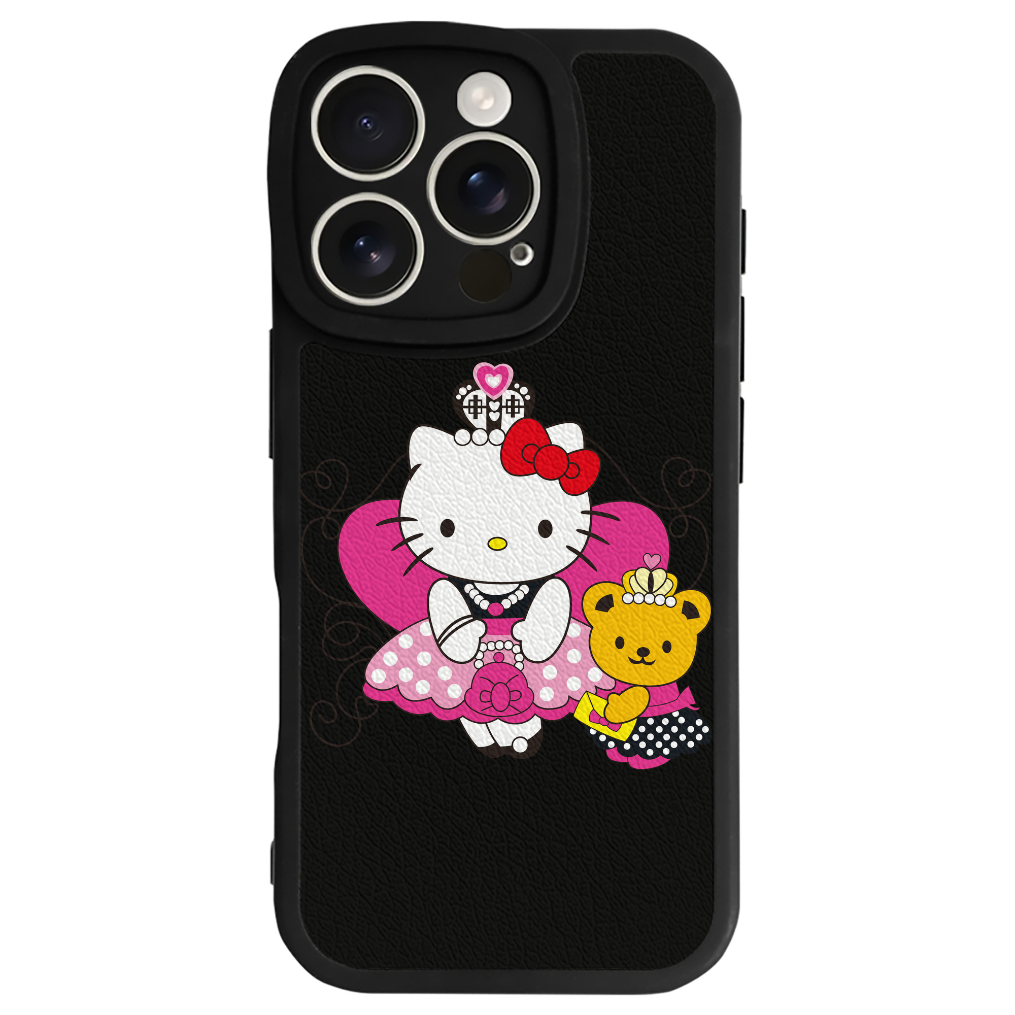 （画像用） Hello Kitty ハローキティ 【iPhone 16シリーズ対応】シリコンスマホケース（レザー調） 材質：シリコン